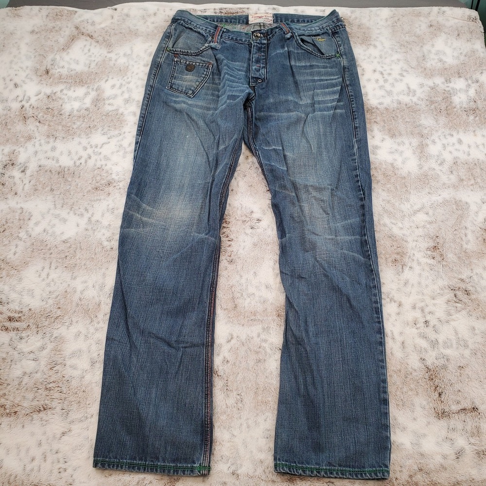 Vintage 90s Energie by Sixty Ray Johnson Button Fly Jeans Italy Made Size‎ 36x33